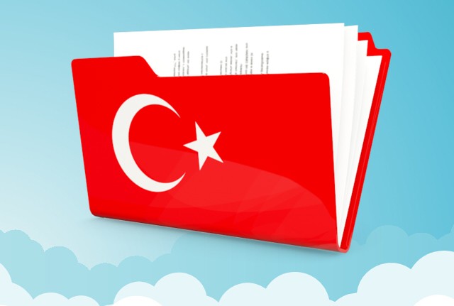 Türk bayrağı desenli evrak dosyası